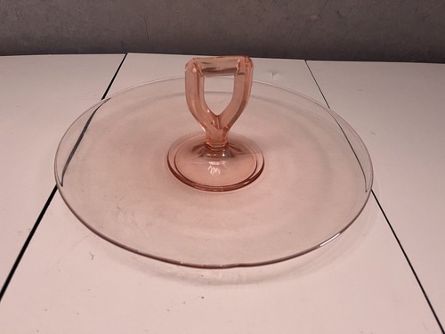 Pink depression glass 5 - glass, 11.5